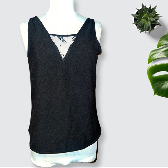 Black summer sleeveless top lace casual business blouse - Picture 1 of 9